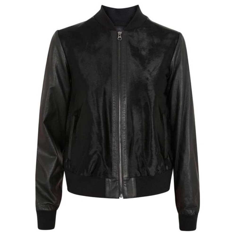 Vince Calf/Pony Hair Leather Bomber Jacket Size XS